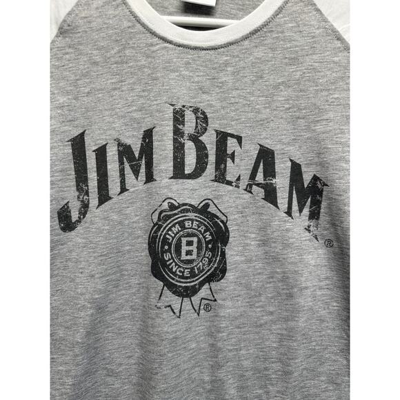 Jim Beam Women Jersey T Shirt Cotton Medium Graphic Tee Henley - Picture 2 of 8